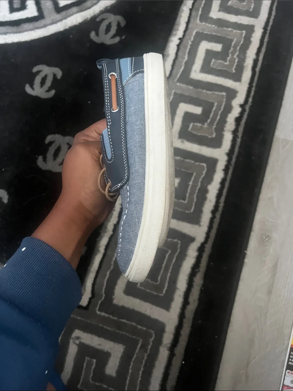 The Children's Place Blue Canvas & Navy Slip-On Sneakers